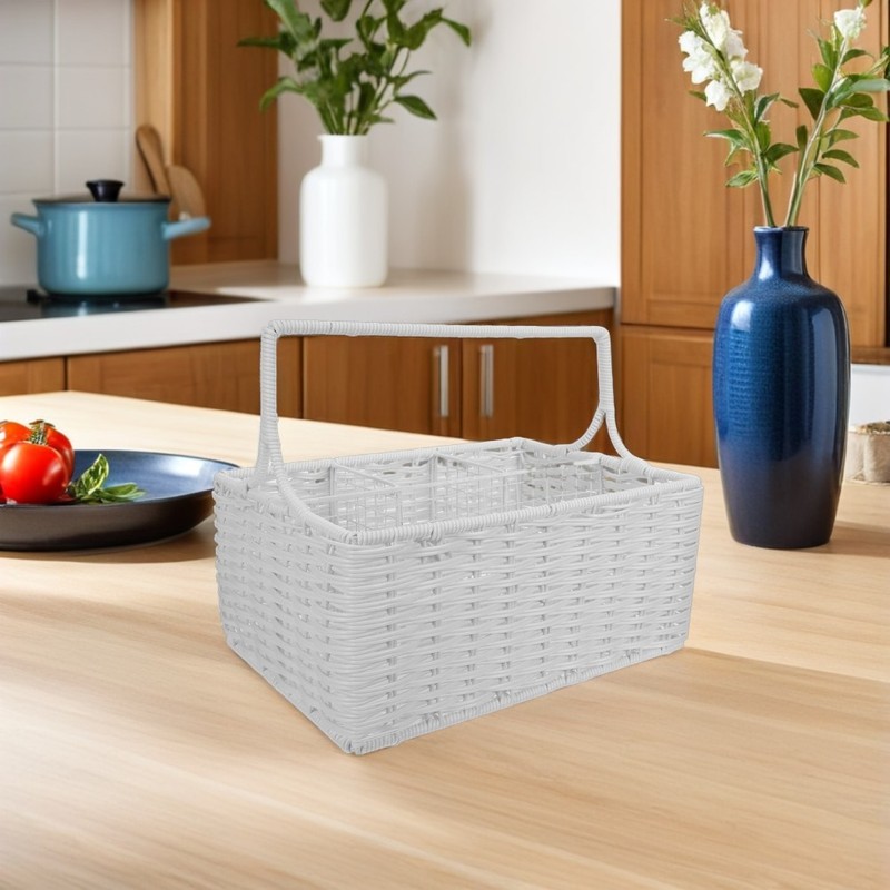 Imitation Rattan Tableware Storage Basket Kitchen Hyacinth Baskets for gallery