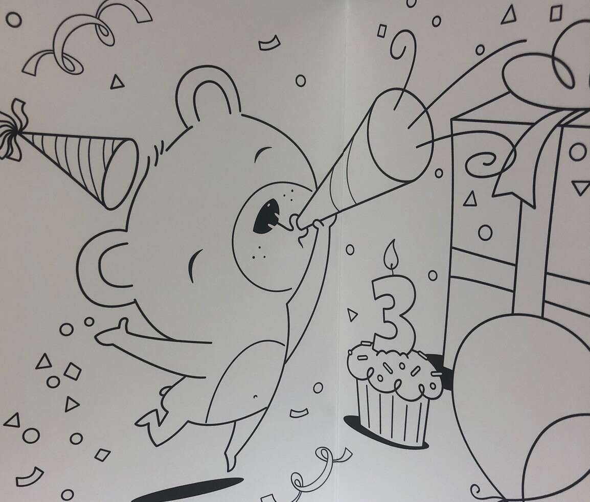 Awesome Birthday Kid Three 3 Years Fun Coloring American Greetings Card gallery