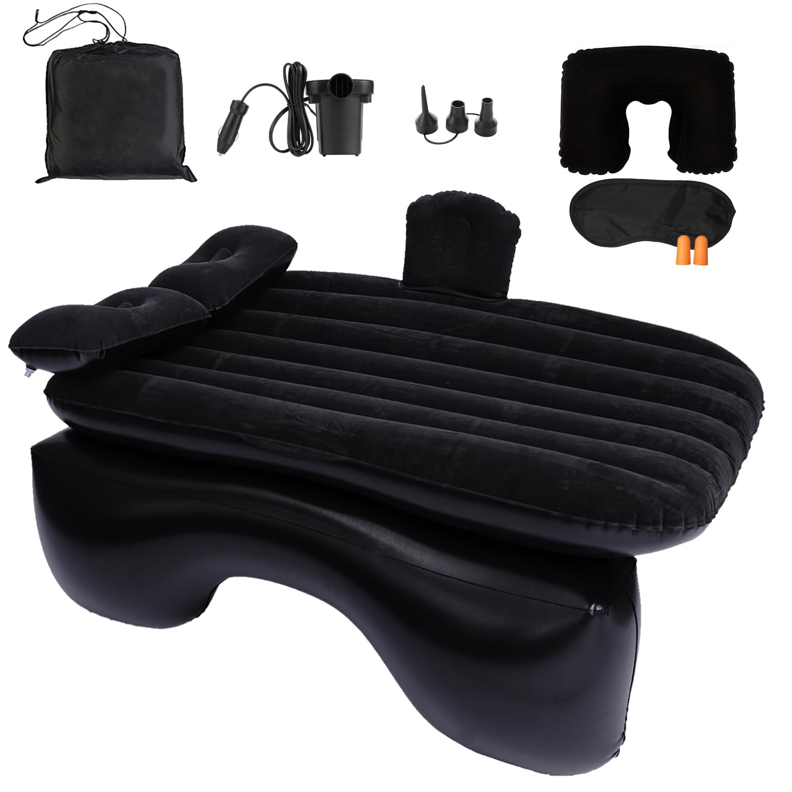 Inflatable Car Air Mattress Back Seat Bed with Air Pump,55" (L) x 35" (W) Por... gallery