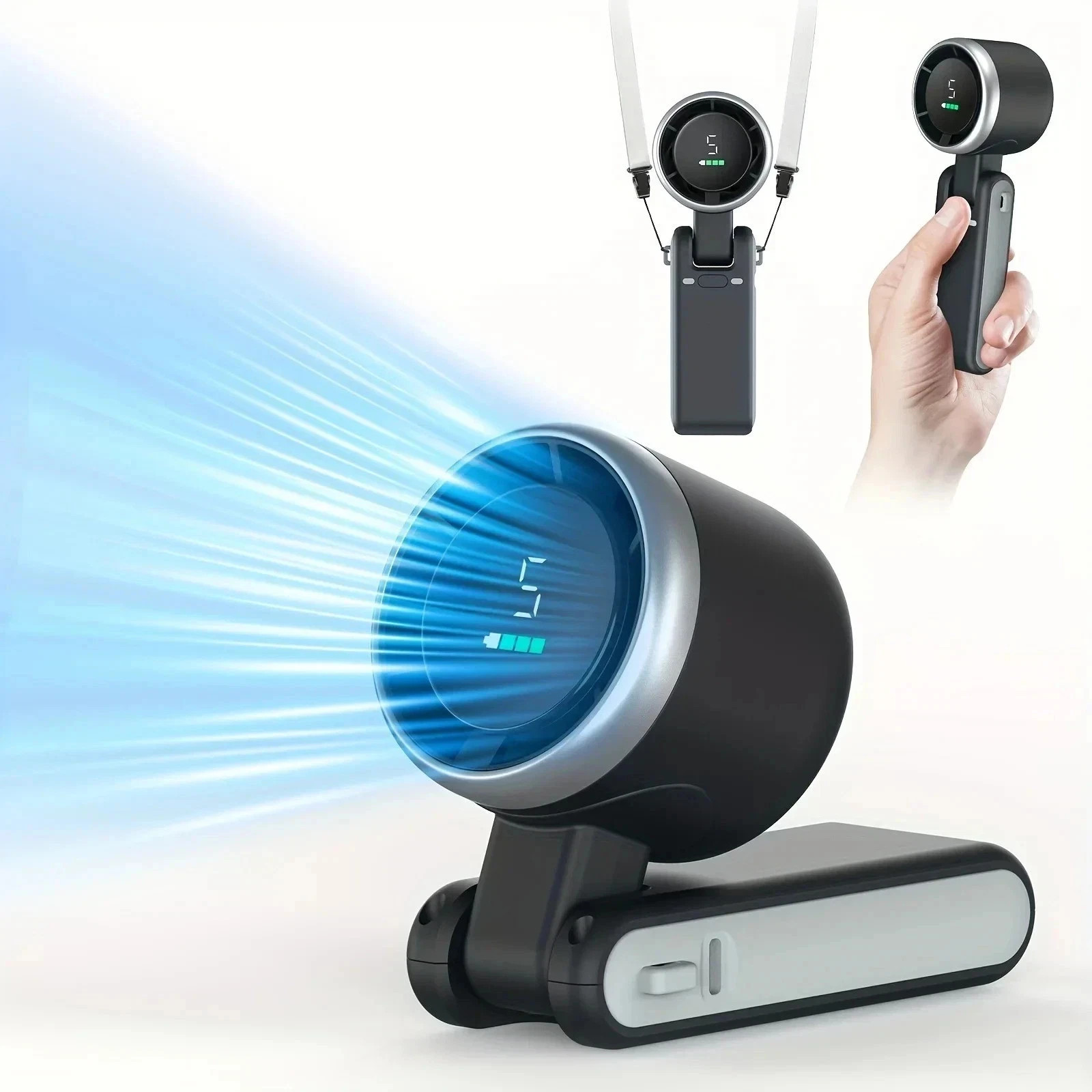 Mini Portable Handheld Turbo Fan USB Rechargeable Cooling Fan Up to 10 Hours US gallery