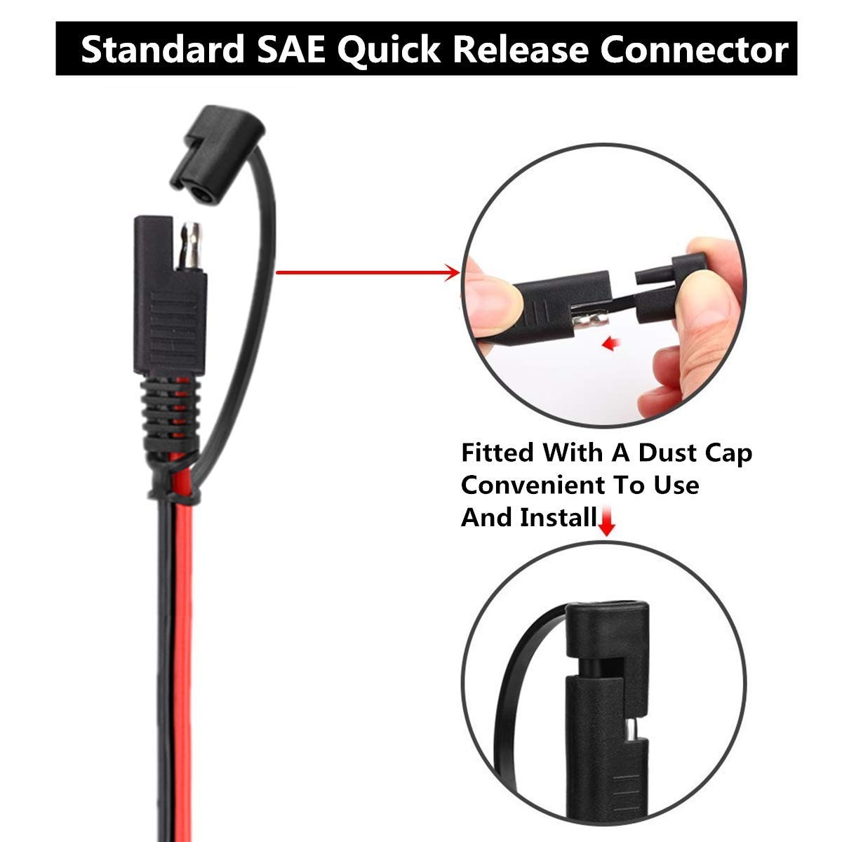 4 PCS 12V SAE to SAE Quick Disconnect Extension Cable with DC Connection Cord gallery