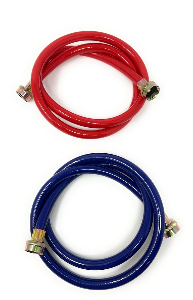 Red and Blue Coded Washer Machine Hot and Cold Water Supply Line Rubber 6FT