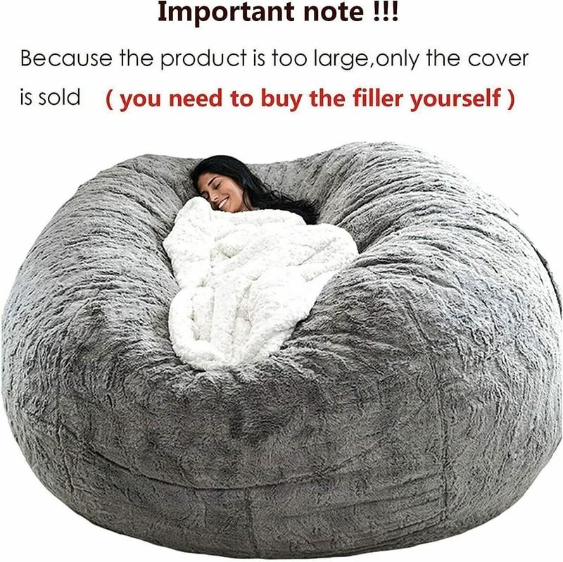 7FT Giant Bean Bag Sofa Memory Living Room Chair Microsuede Soft Protect Cover gallery