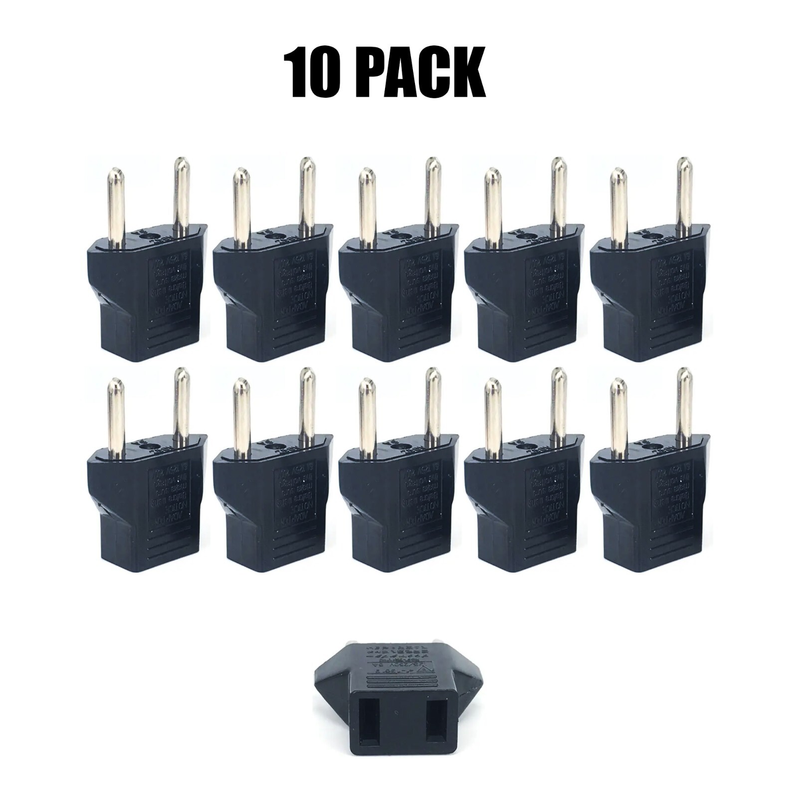 10-PACK 110V to 220V Plug Adapter US Canada MEX JPN Converter to EU Korea Asia gallery