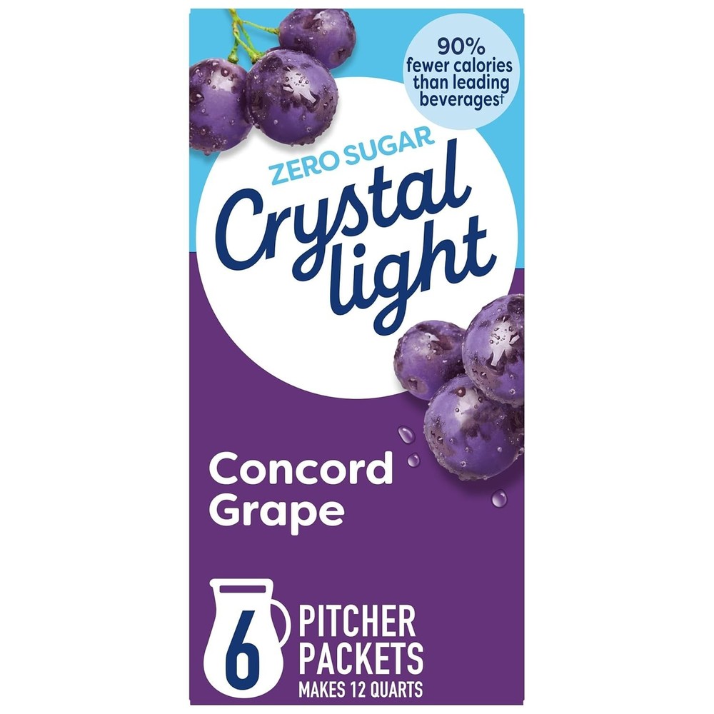 6 Count Concord Grape Drink Mix Packets - Easy to Prepare, Sugar-Free Hydration