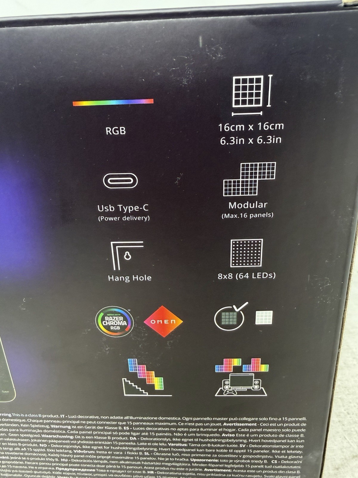 Twinkly Squares Panels Starter Kit, Multicolor, 64 RGB LED, 6 Panels gallery