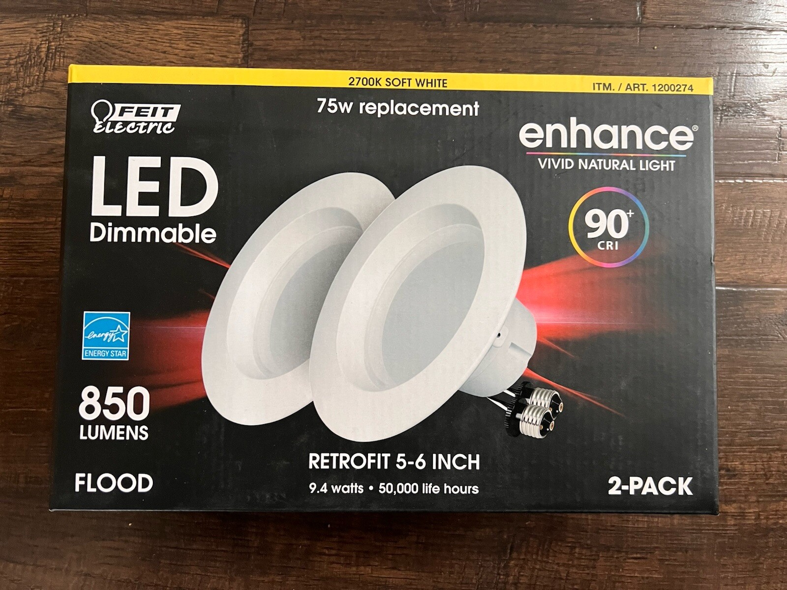Feit Electric 75W Bulb, LED 2 Count, Retrofit 5-6 Inch - Soft White 2700k gallery