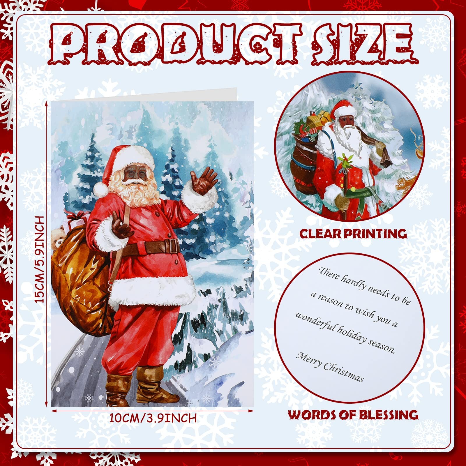 Teling 20 Pcs African American Christmas Cards Holiday as pictures shown gallery