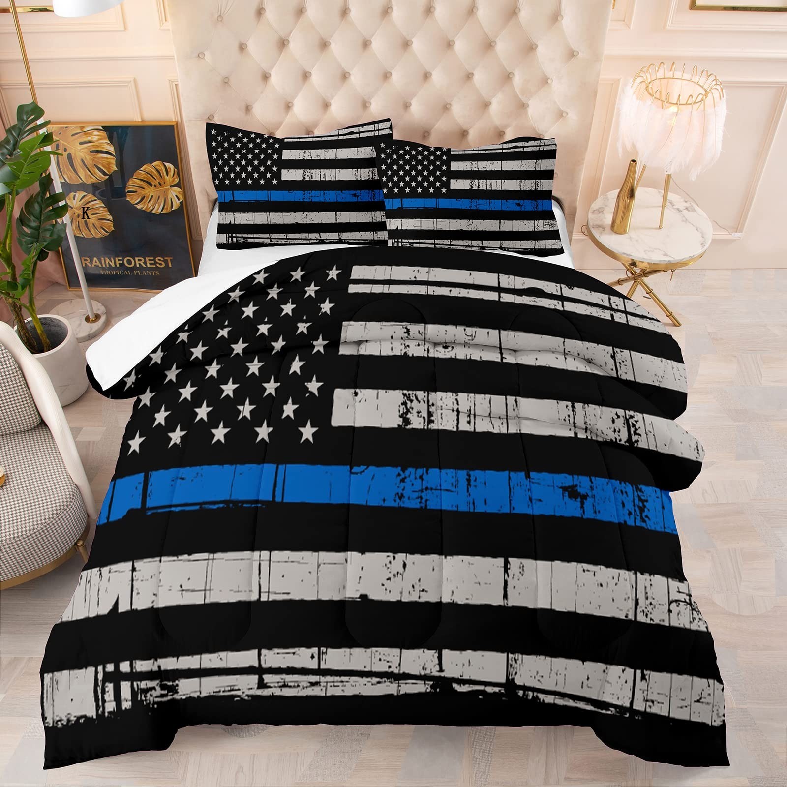 American Flag Comforter Bedding Set Full for Boys & Teens, 3D Oil Painting Desig gallery