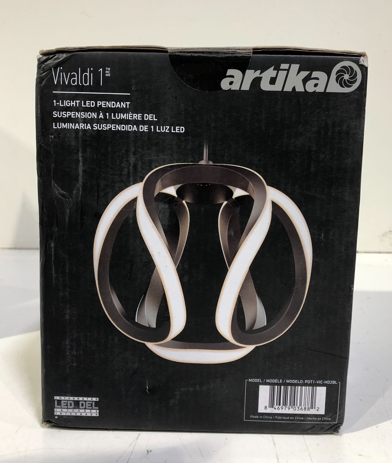 Artika Vivaldi 1-Light Integrated LED Black Hanging Mini Pendant Light gallery