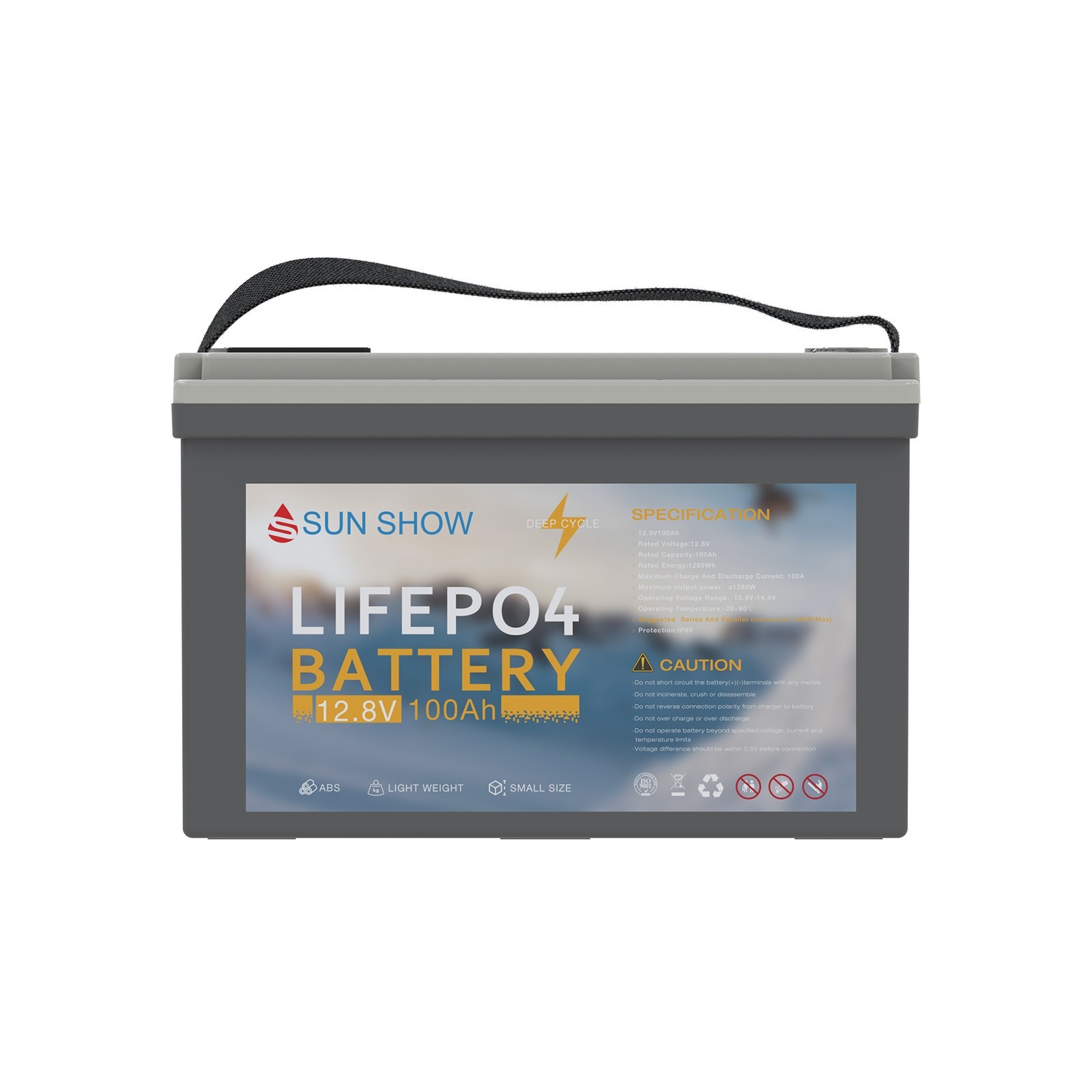 100AH LiFePO4 Lithium Battery IP65 W/ Bluetooth 200AH 300AH RV Solar SANDISOLAR gallery