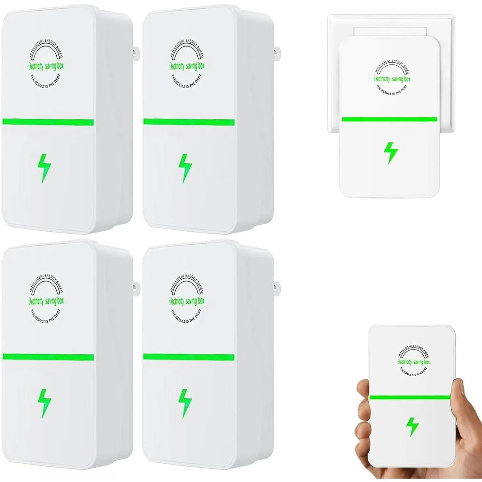 4pcs Smart Electricity Saving Box Plug-In Power Saver 90V - 250V US Outlet gallery