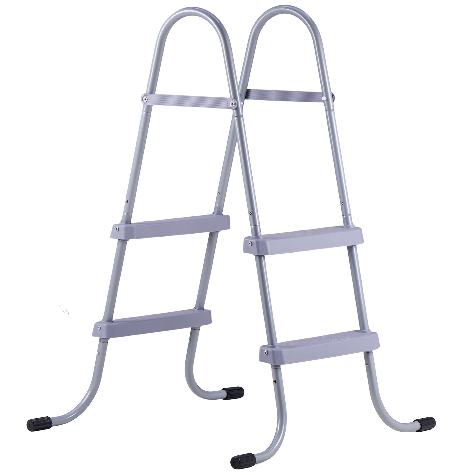Uimoso 2-Step Steel A-Frame Pool Ladder for 33in Wall, 300lbs Capacity, Gray gallery