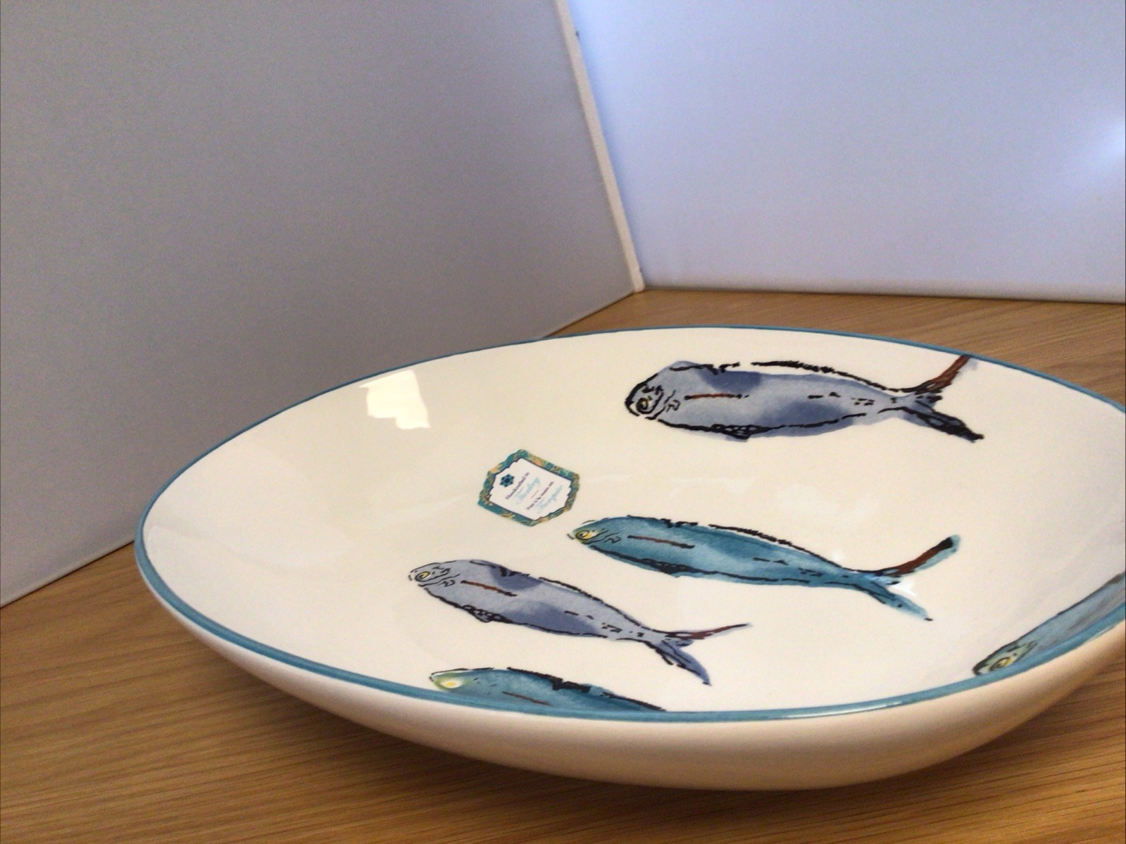 Papart Oval Serving Deep Dish Blue Fish 13” L X 9”w X3” D gallery