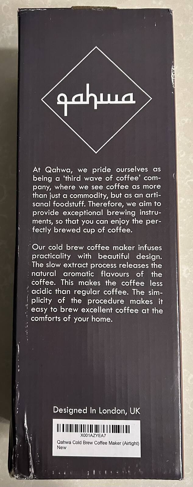 Qahwa Cold Brew Coffee Maker 32 oz, 1 Quart, 1000ml, NIB, Designed in London, UK gallery