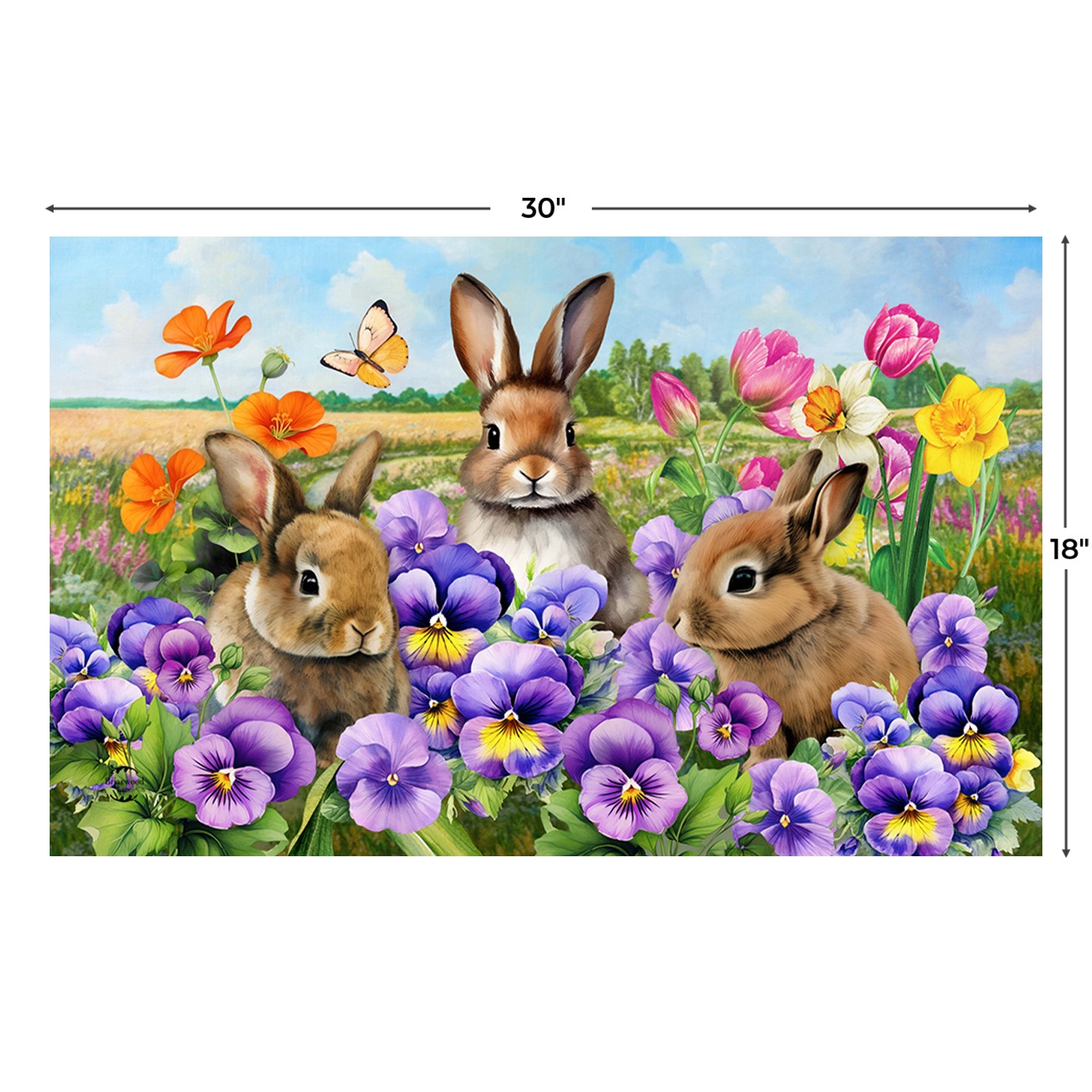 Briarwood Lane Spring Bunny Trio Doormat 30x18 gallery