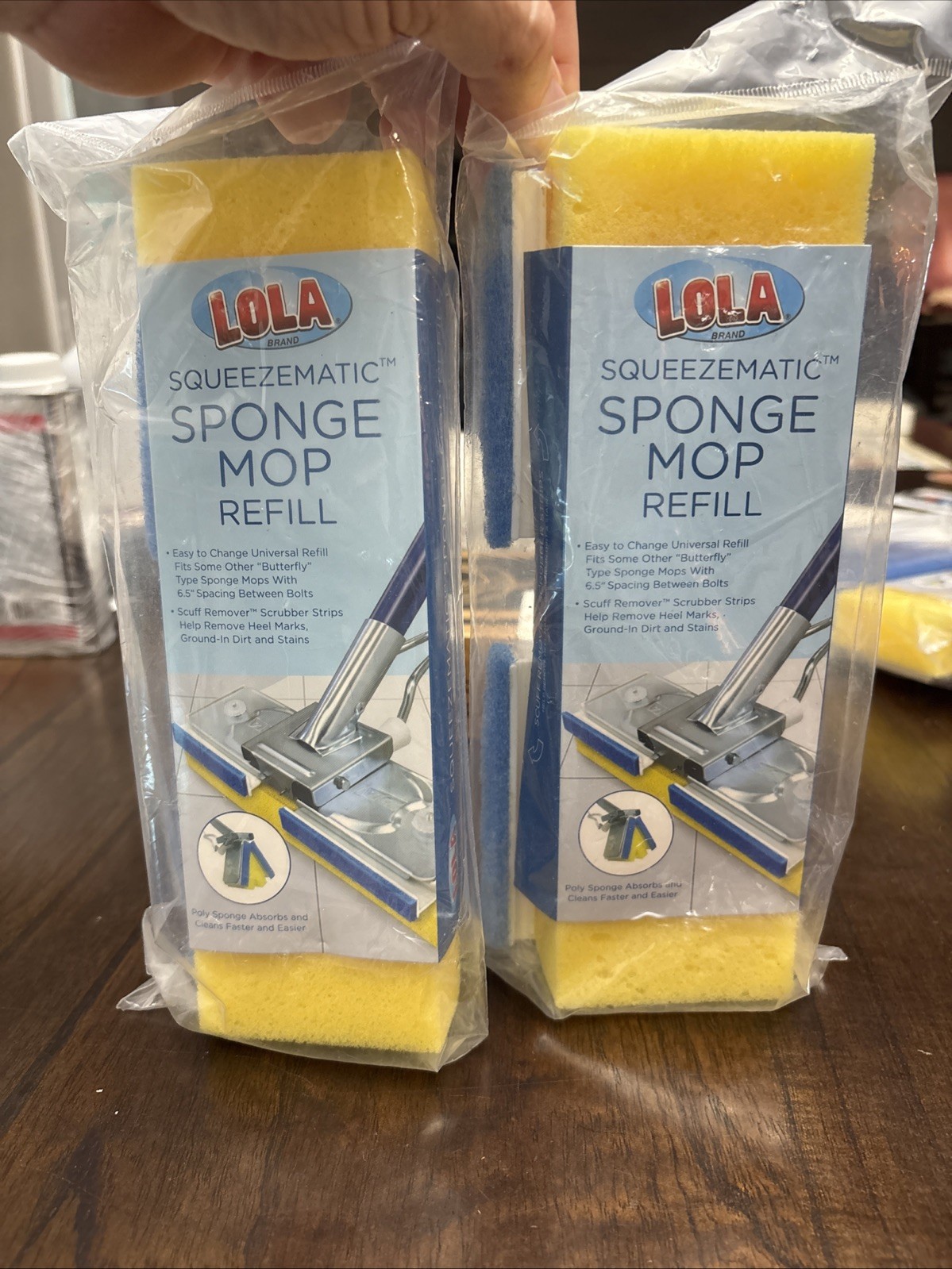 LOLA SqueezeMatic Butterfly Sponge Mop Refill 9" Super Absorbent Head - 2 Count gallery
