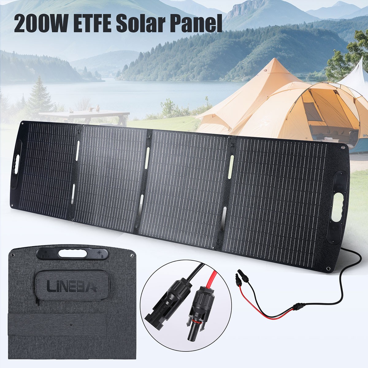 100W 200W Foldable Portable Solar Panel Kit USB/DC/MC4 Charger Outdoor Powerbank gallery