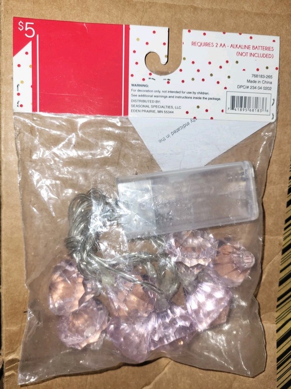 1 Set String Lights 3.5ft Indoor Only Battery Operated Pink Led 8 Lights gallery