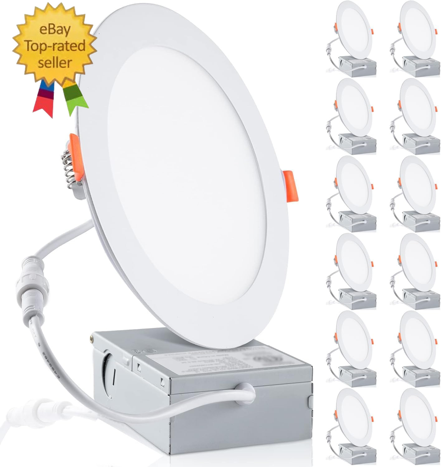 12-Pack 6 Inch LED Recessed Lights 6500K Daylight Ultra-Thin Canless Wafer Downl gallery