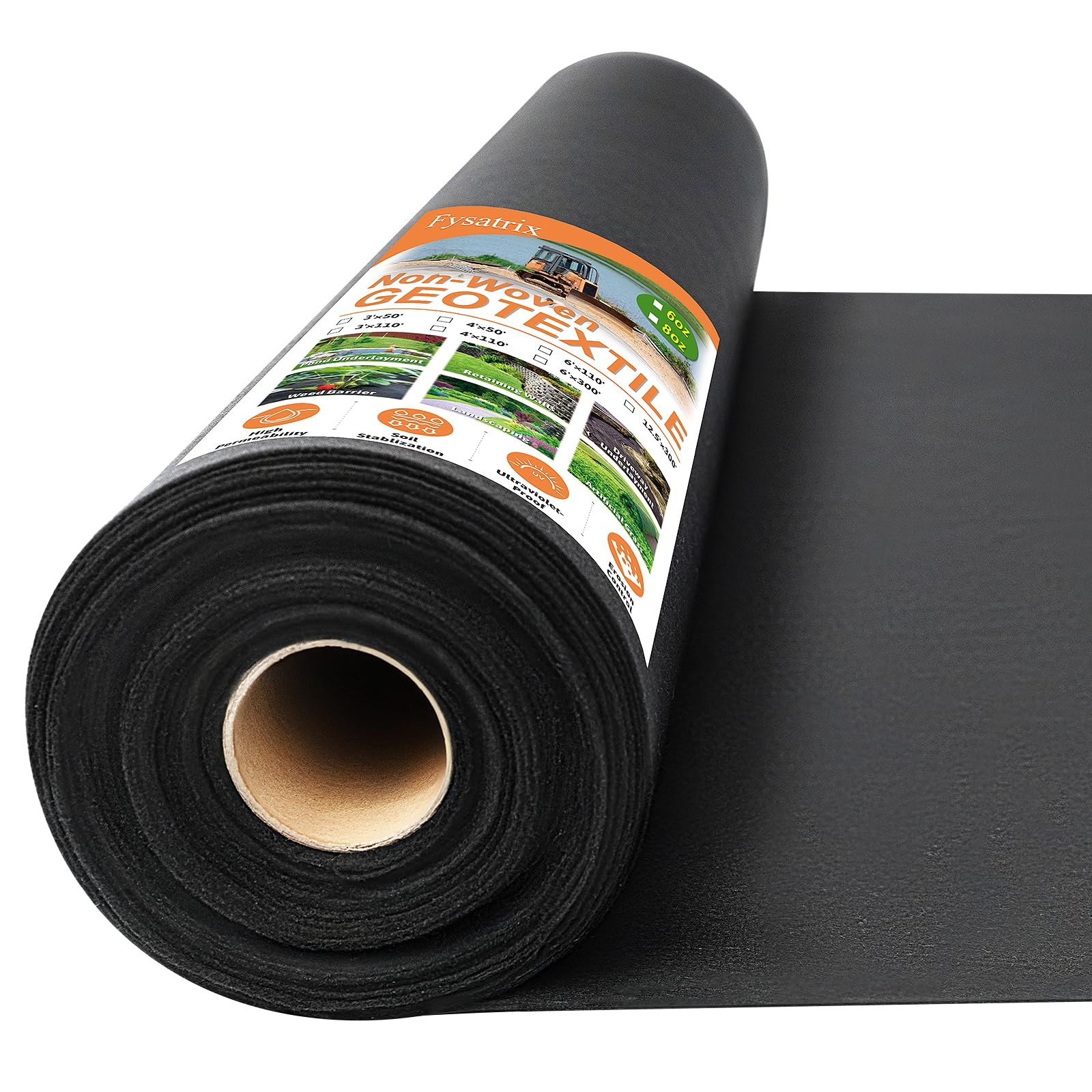Fysatrix 6Oz 3Ftx50Ft Non Woven Geotextile Fabric For French Drains Landscaping gallery