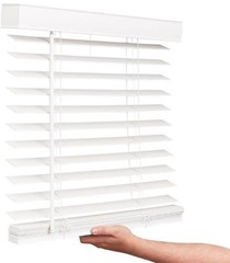 LOTUS & WINDOWARE 2 Inch White Cordless Faux Wood Blinds, 11″ Wide x 84″ Long