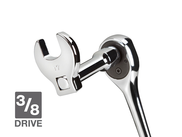 10pc CAL-HAWK 3/8" DRIVE FULLY POLISHED CROWFOOT RATCHET WRENCH METRIC ACWCF10M gallery