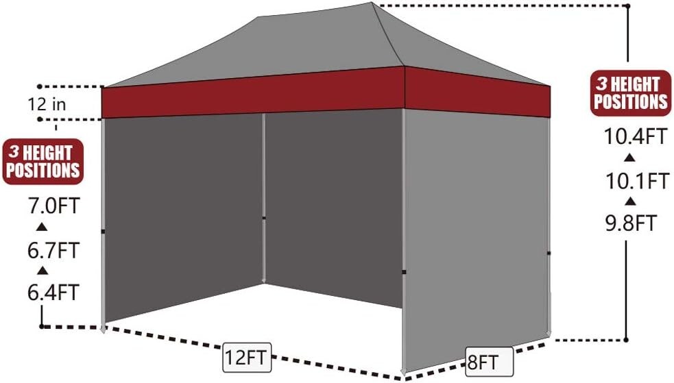 Eurmax 8x12 Pop Up Canopy Tent+4 Side Walls gallery