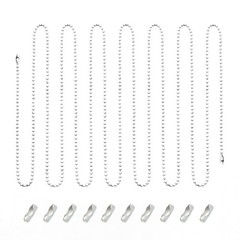 12 Ft White Ceiling Fan Pull Chain Extender 3mm Beaded Ball Chain