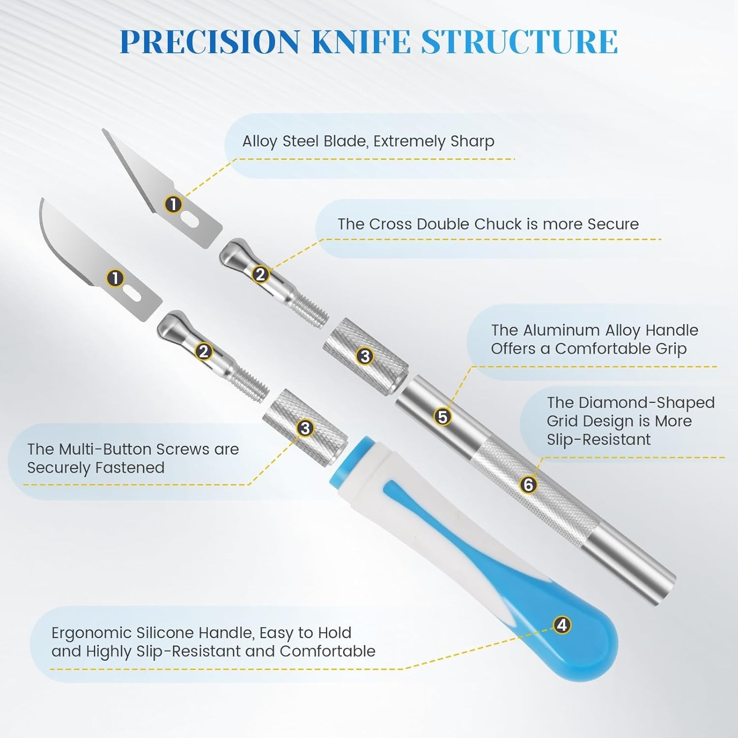16 PCS Exacto Knife Set Precision Craft Knife 13 SK5 Blades DIY Hobby Tool NEW gallery