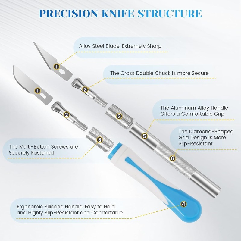 16 PCS Exacto Knife Set Precision Craft Knife 13 SK5 Blades DIY Hobby Tool NEW gallery