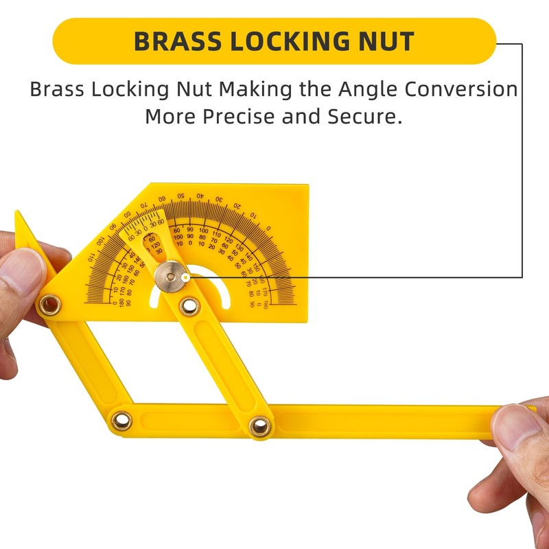2 Pcs Protractor Angle Finders, Adjustable Protractors 0°-180° with Yellow gallery