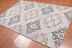 5′ x 8′ Handmade Loop & Cut Pile Wool Traditional Oriental Area rug 5×8 Beige