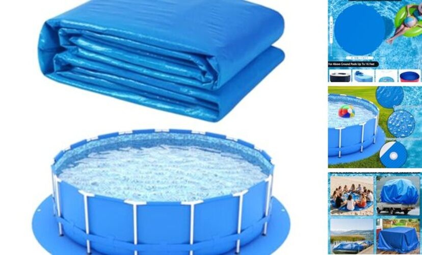 16 x 16 Ft Swimming Pool Ground Cloth Round Swimming Pool 16 x 16 Ft-Round gallery