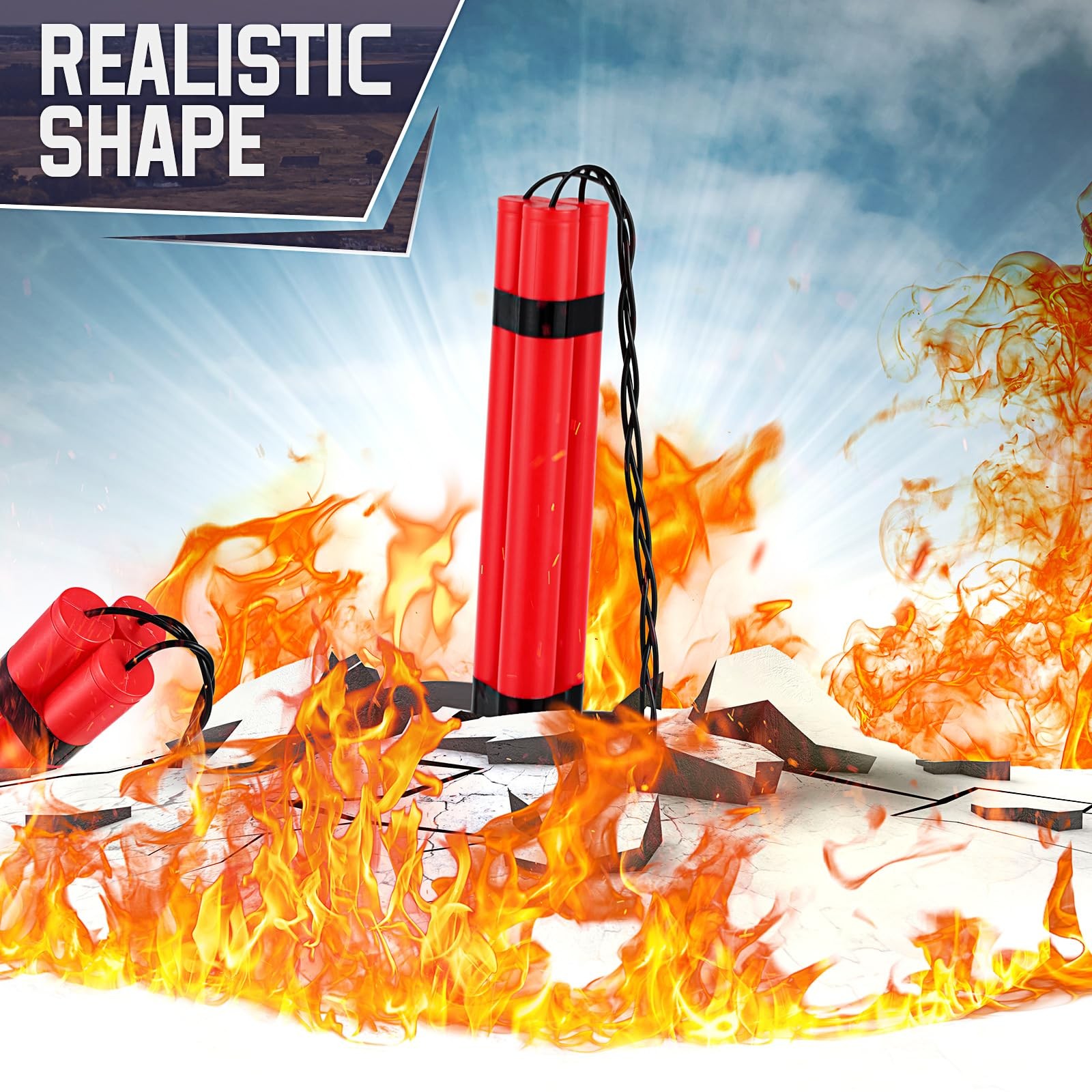 6 Fake Dynamite Stick, Dynamite Prop, Red TNT Stick, Fake Toy Weapons Realist... gallery