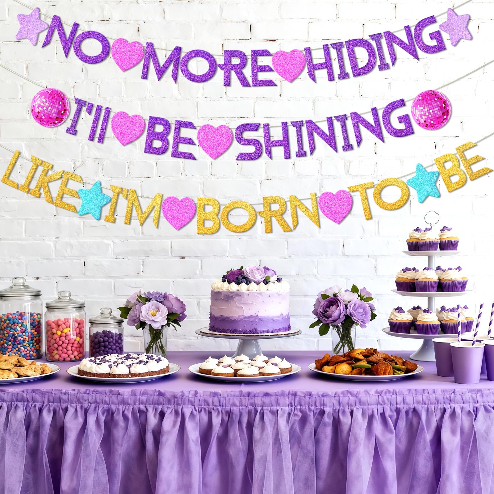 Afzmon Hunters Birthday Decorations Banner No More Hiding I Ll Be Shining Theme gallery
