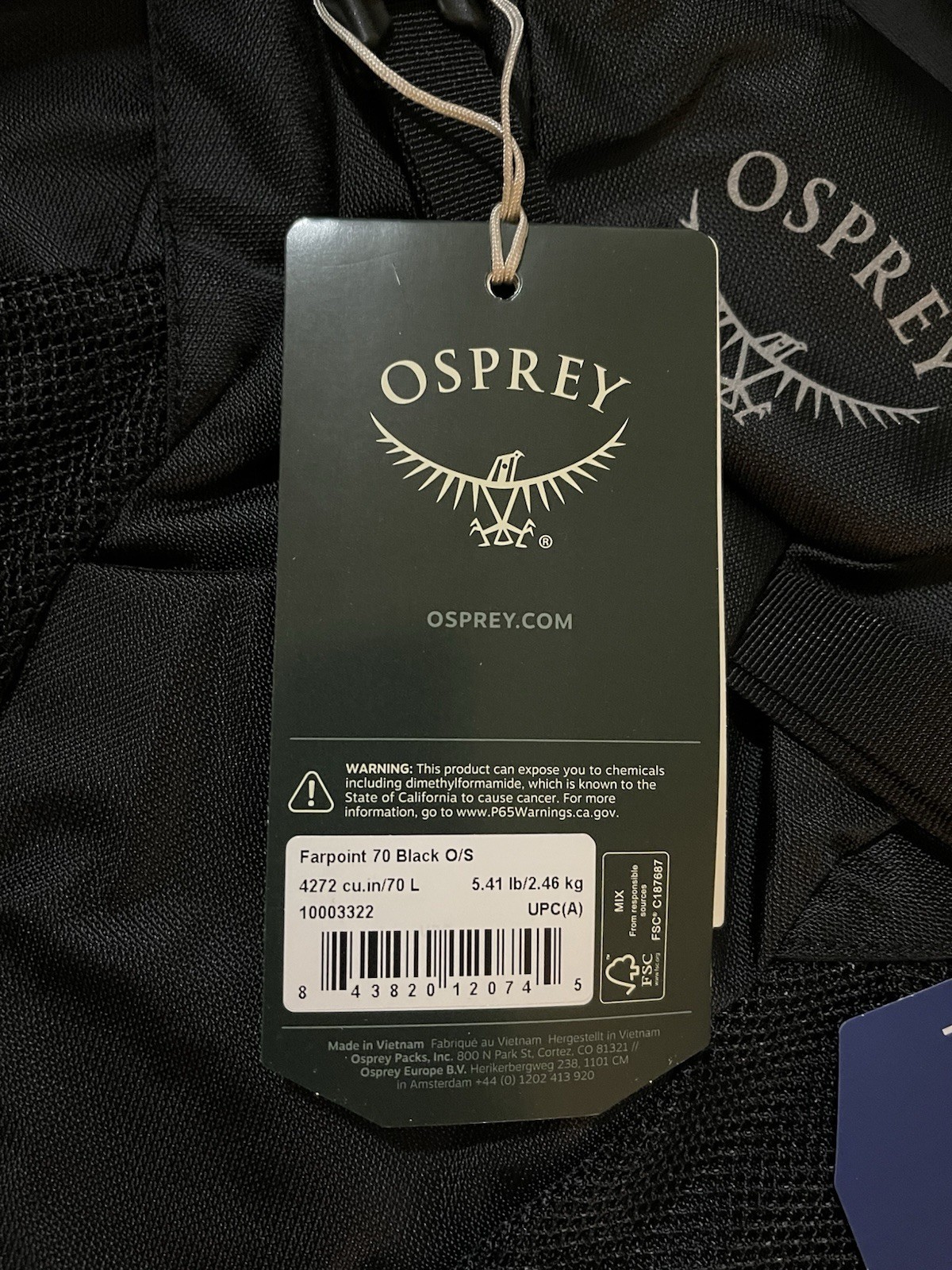 Osprey Far Point 70 Black O/S Backpack 2