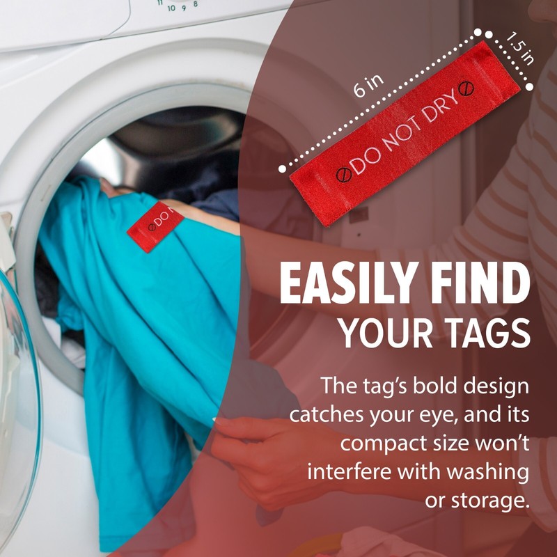 Do Not Dry Tag - Magnetic Laundry Reminder for Delicate Clothes - Reusable 10-PK gallery