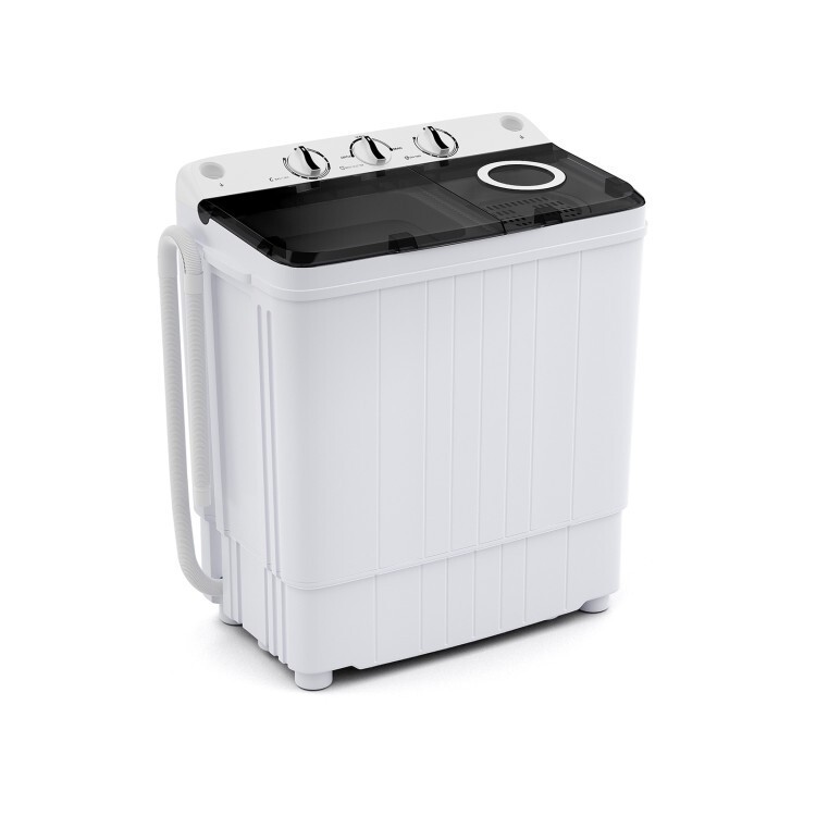 17.6 lbs (11+6.6) Compact Portable Twin Tub Washing Machine, Built-in Drain Pump gallery