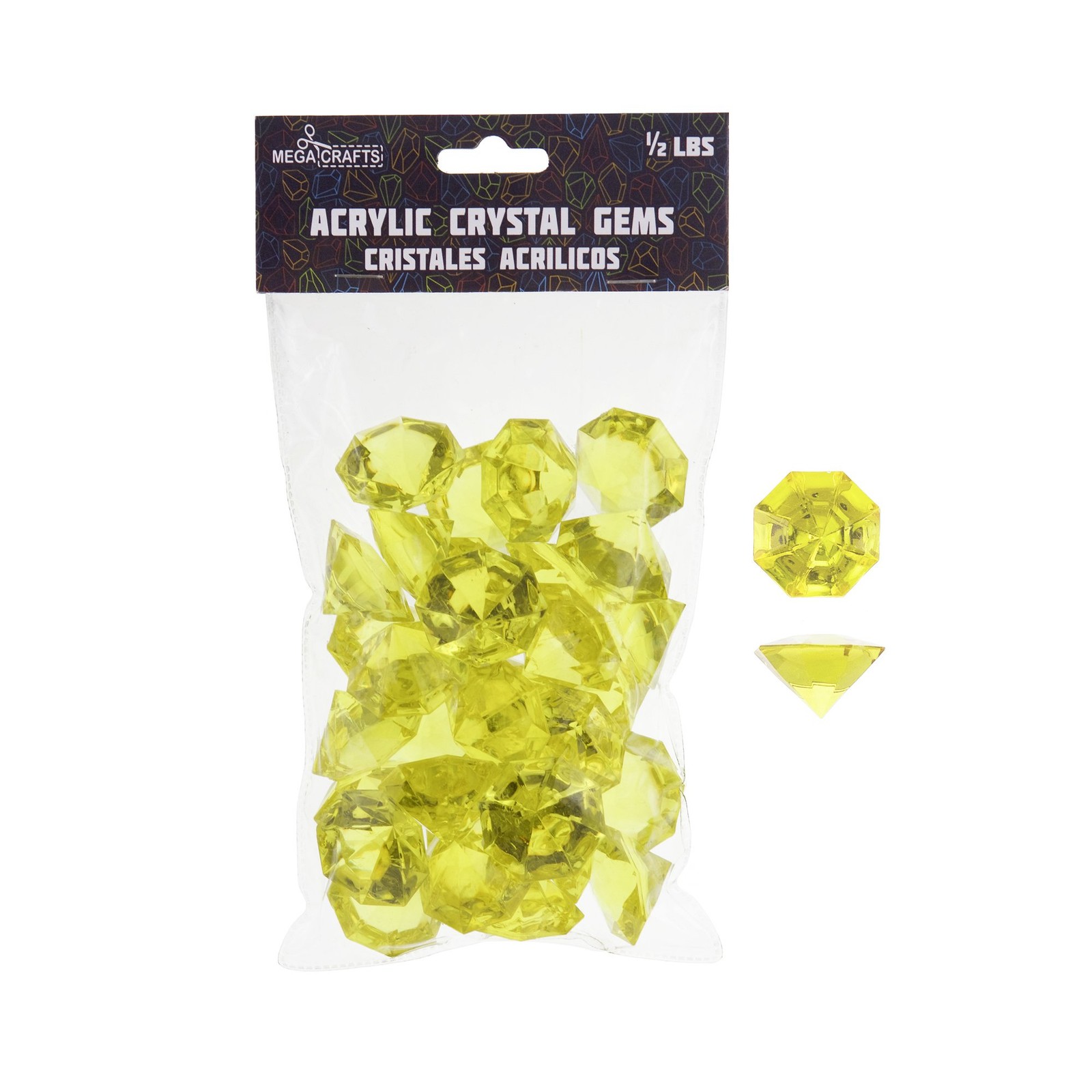 Mega Crafts 1/2 Pound Acrylic Large Diamonds Gold, Diamonds, Gold gallery