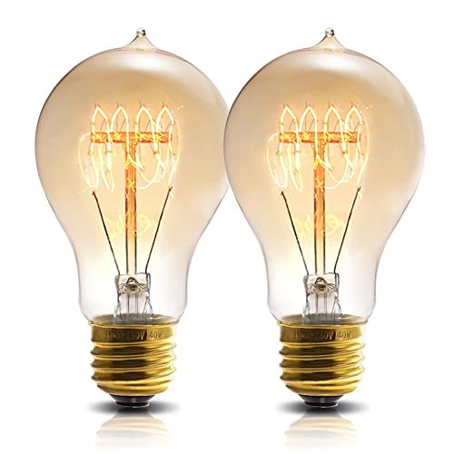 Edison Light Bulb 40W，2 Pack A19 Old Fashioned Vintage Incandescent 40 Watts 2p gallery