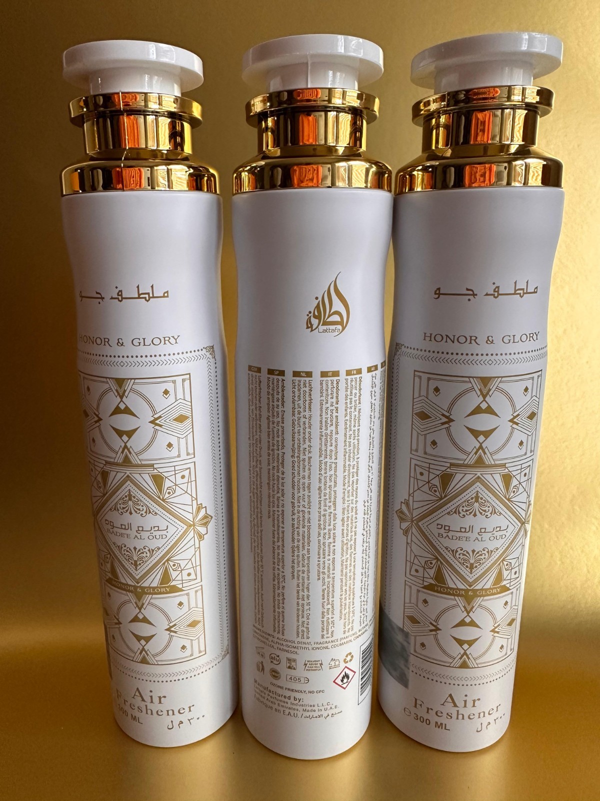 3 Pack Bundle Lattafa Bade'e Al Oud Honor & Glory - Air Freshener 300 ml gallery