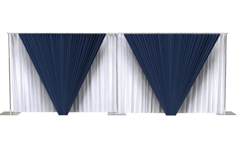 DOUBLE CROSSBAR ADJUSTABLE QUICK BACKDROP KIT 10 FT x 10 - 20 FT WITHOUT DRAPE gallery