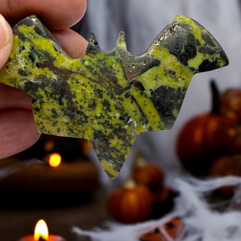 Serpentine Bat with Pyrite gallery