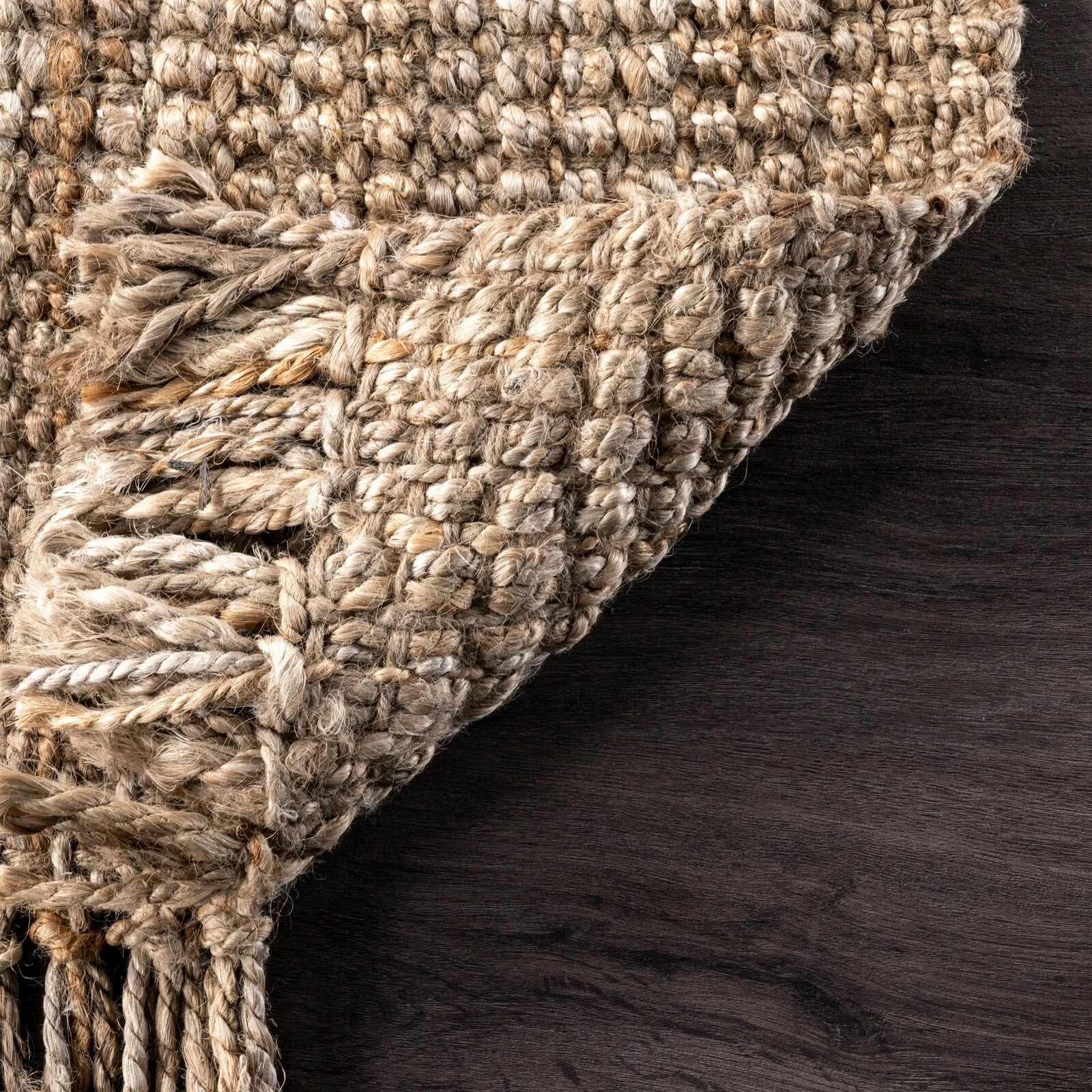 nuLOOM Hand Made Chunky Loop Natural Jute Area Rug in Tan Color gallery