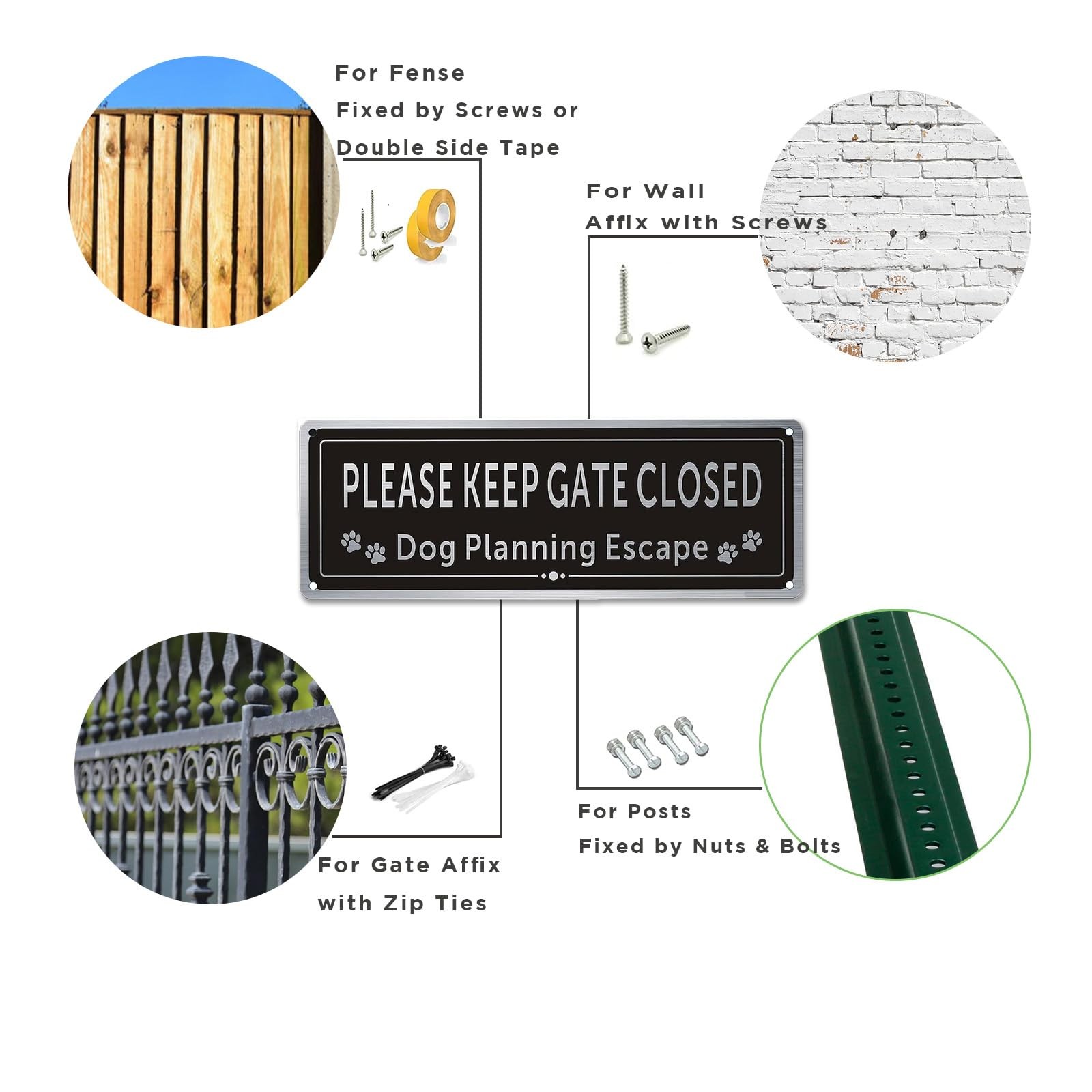 2 Pack Please Keep Gate Closed Sign – Please Close the Gate Metal Sign gallery