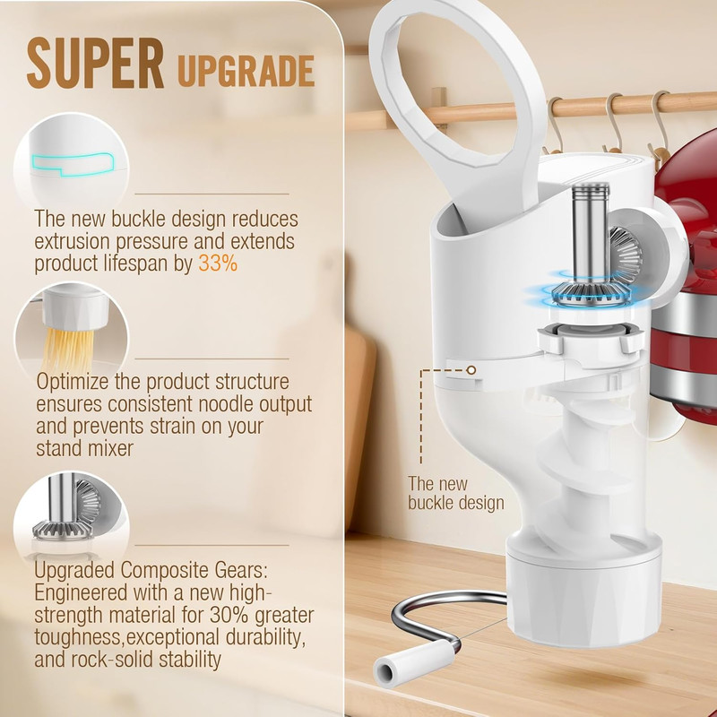Pasta Maker Attachment for Kitchenaid Stand Mixer, 7 Interchangeable Pasta Plate gallery