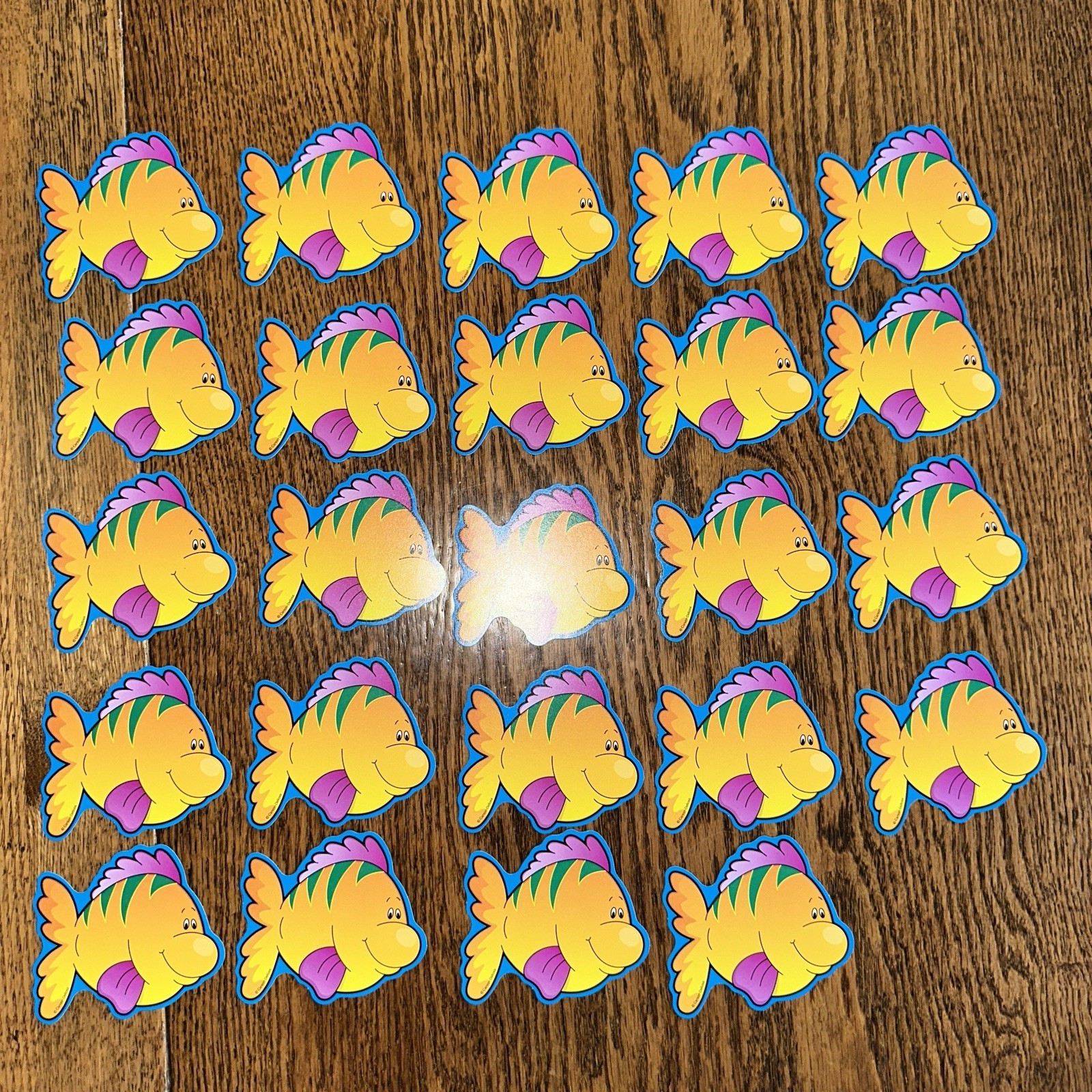 Vtg Carson Dellosa 90s Y2K Smiling Fish MINI Diecut Cutout Set 24 Ocean Dopamine gallery