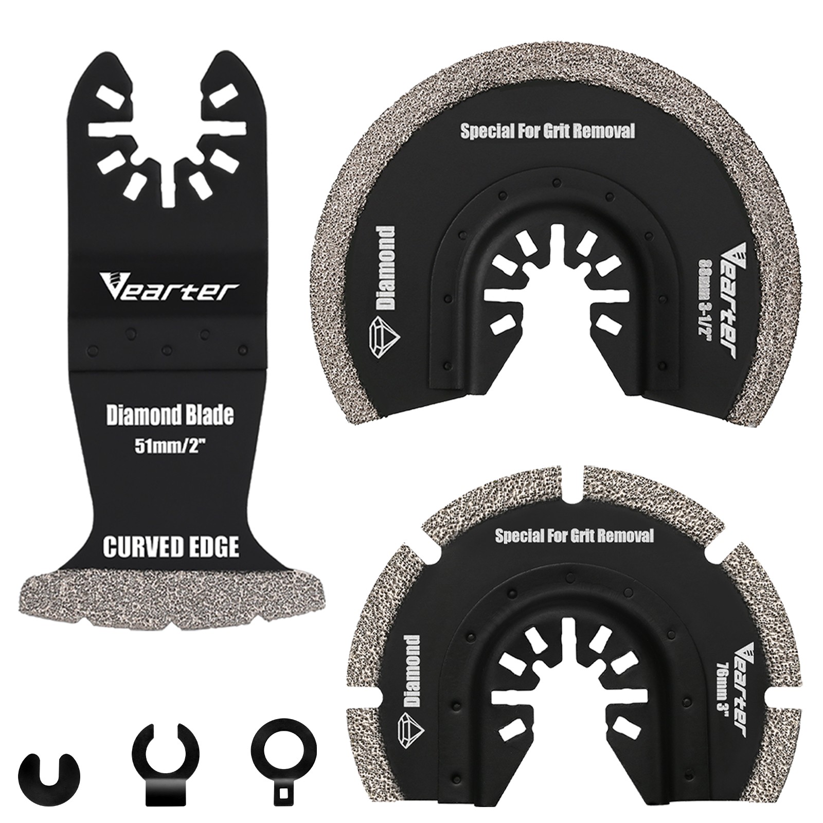 3Pcs Oscillating Multi Tool Blade Set Grit Grout Removal Diamond Saw Blade gallery