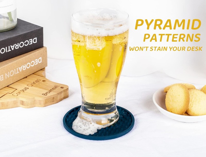 Coasters for Drinks 6 Pack Drinking Coasters with Holder,Heat Resistant Silicone gallery